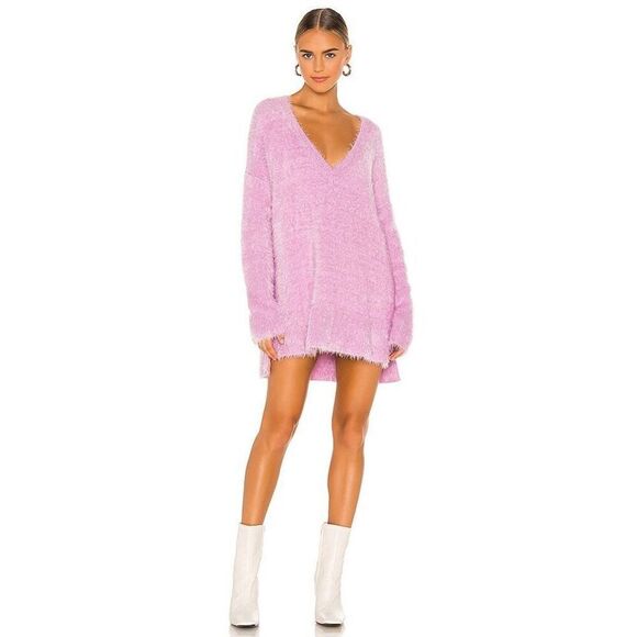 Show Me Your Mumu Cozy Forever Sweater in Pretty Pink Knit Medium - Picture 1 of 7